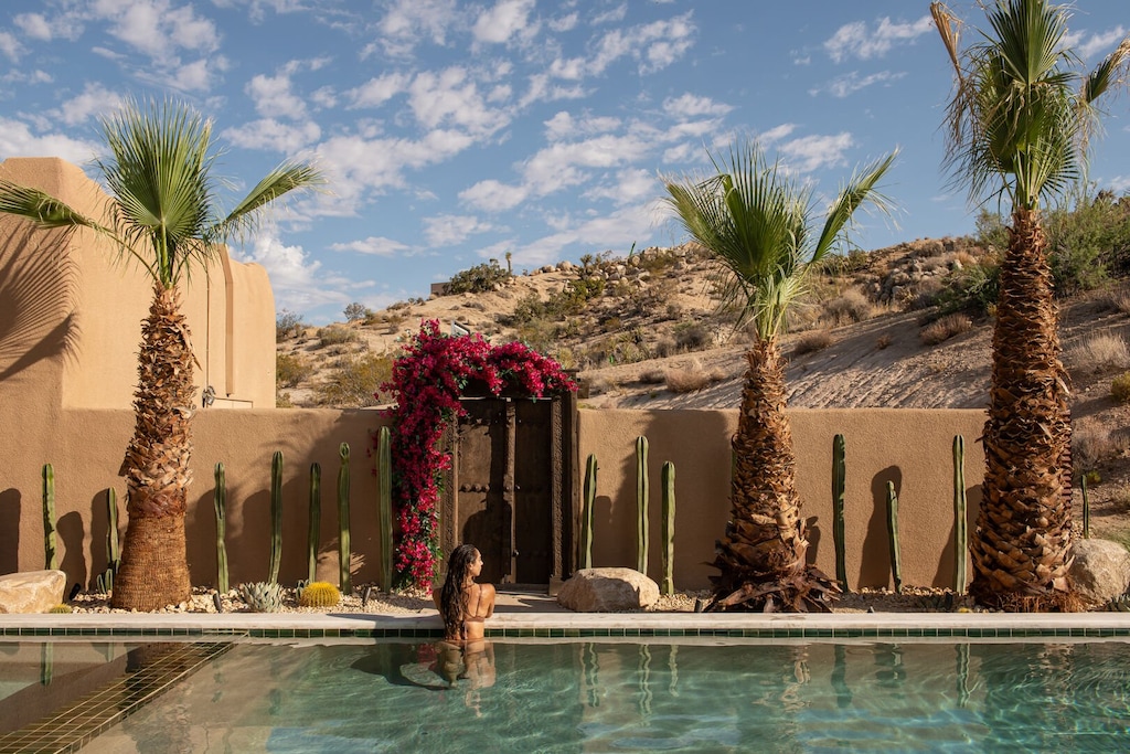 Lush flora throughout.