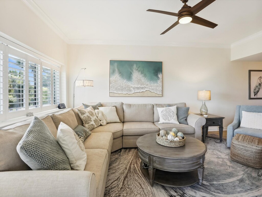 Living Room at 410 Captains Walk