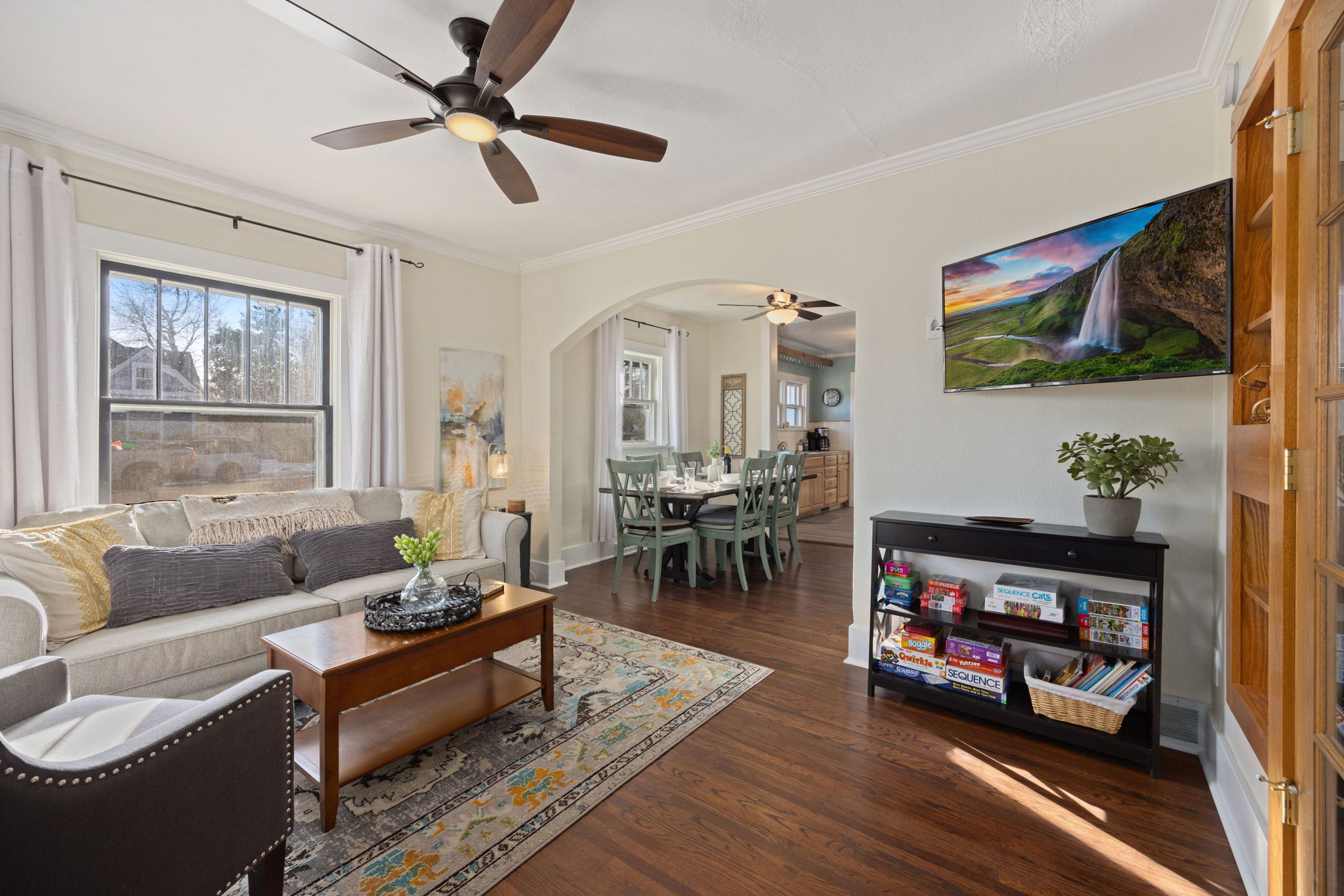 Front Entry | Sunny Living Area with Smart TV