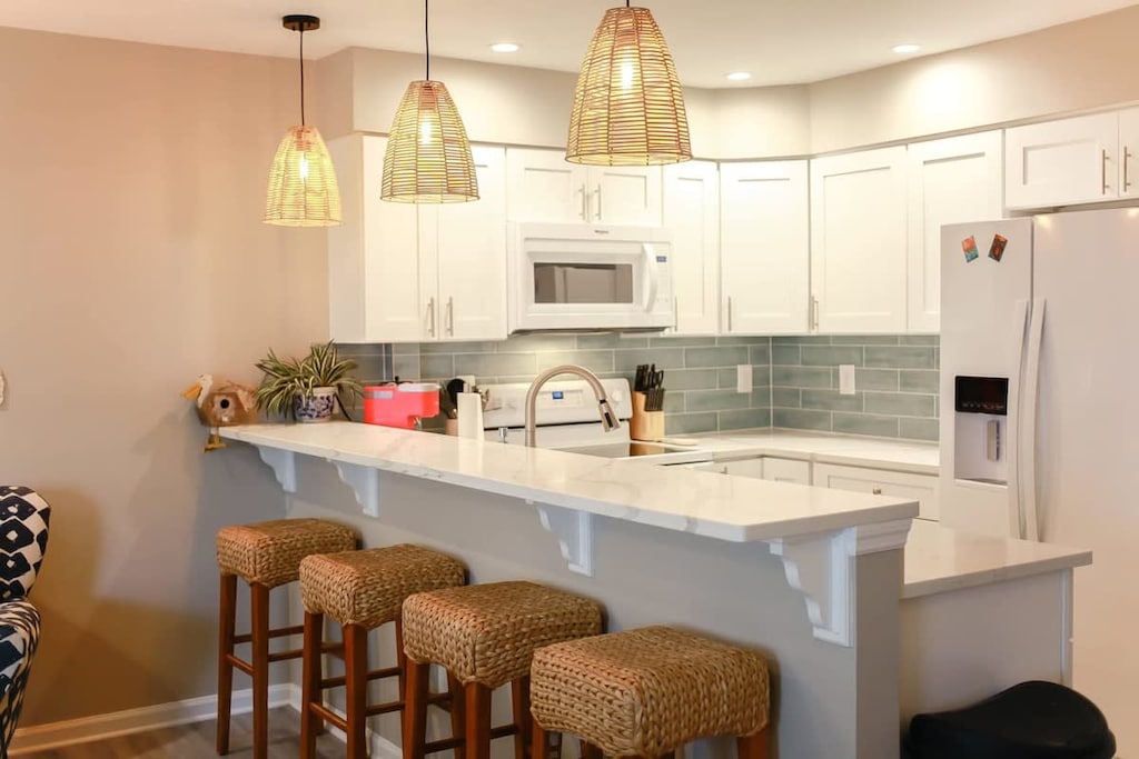 Start your day off right with breakfast in the bright and open kitchen.