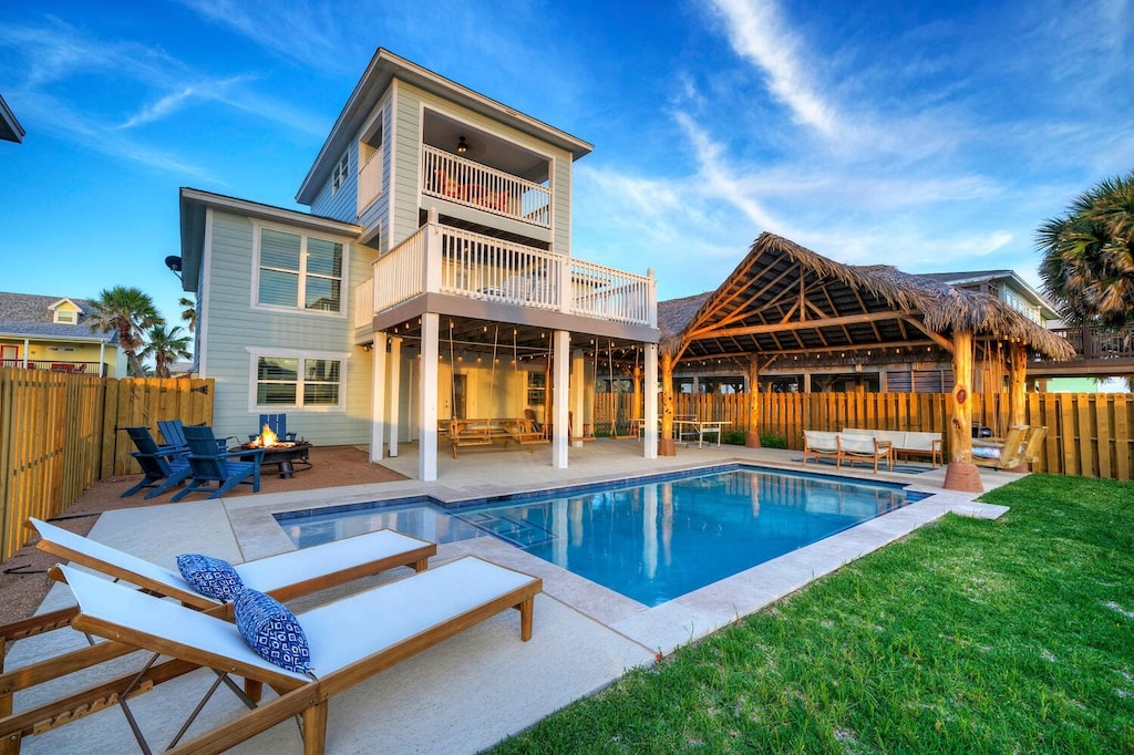 Dive into poolside oasis.