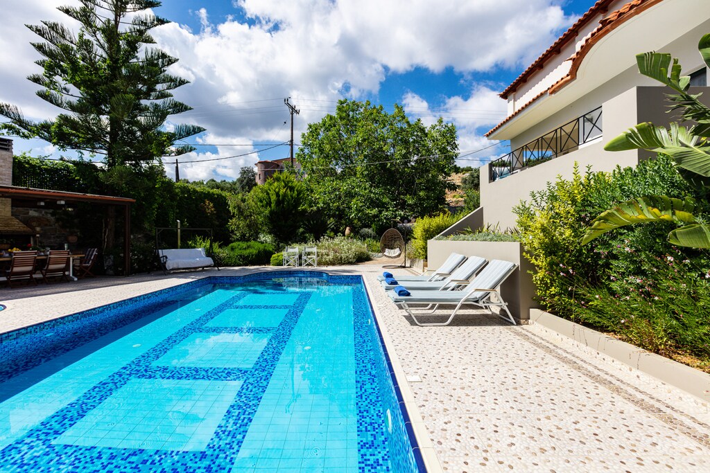 The beautiful outdoor area of Alonia Villa, perfect for relaxation.