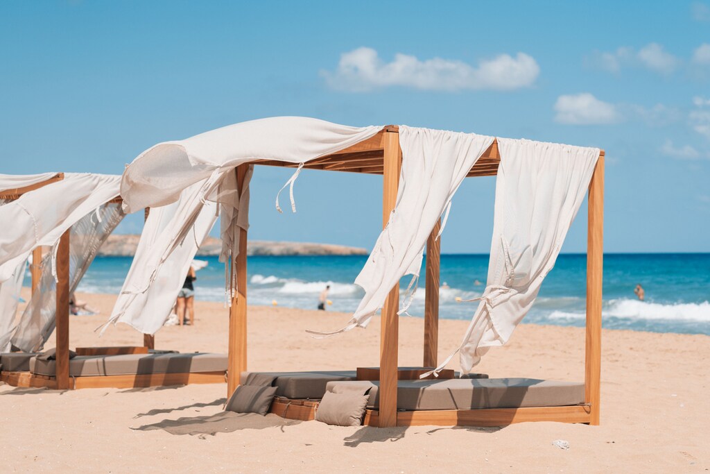 An adults-only collection of seaside suites, with their own beach beds