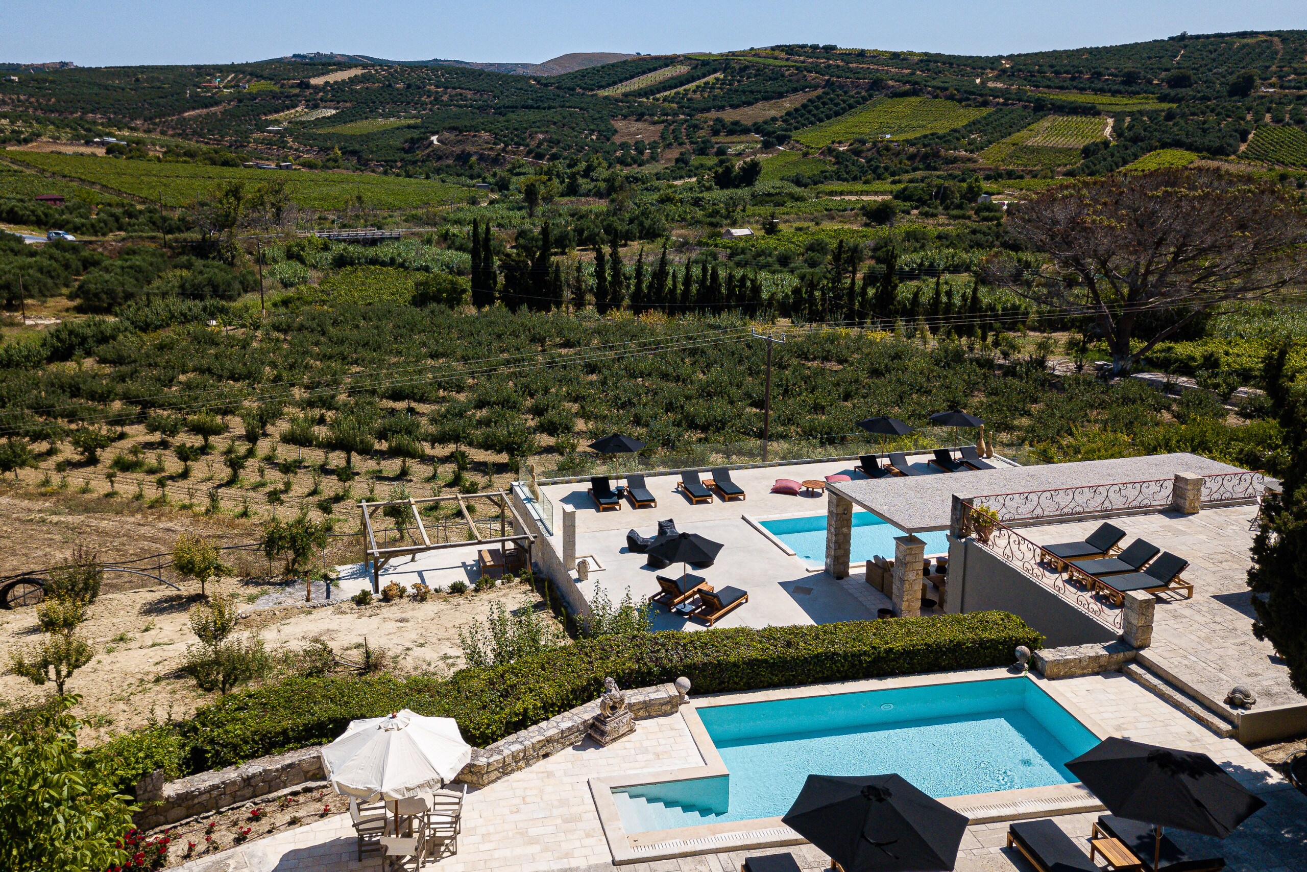 The Estate is a secluded holiday home offering two spacious pools.