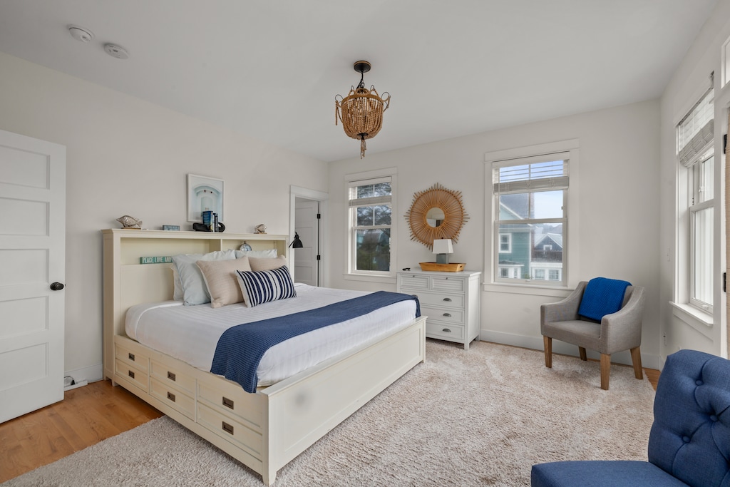 The primary bedroom offers comfort, style and relaxation