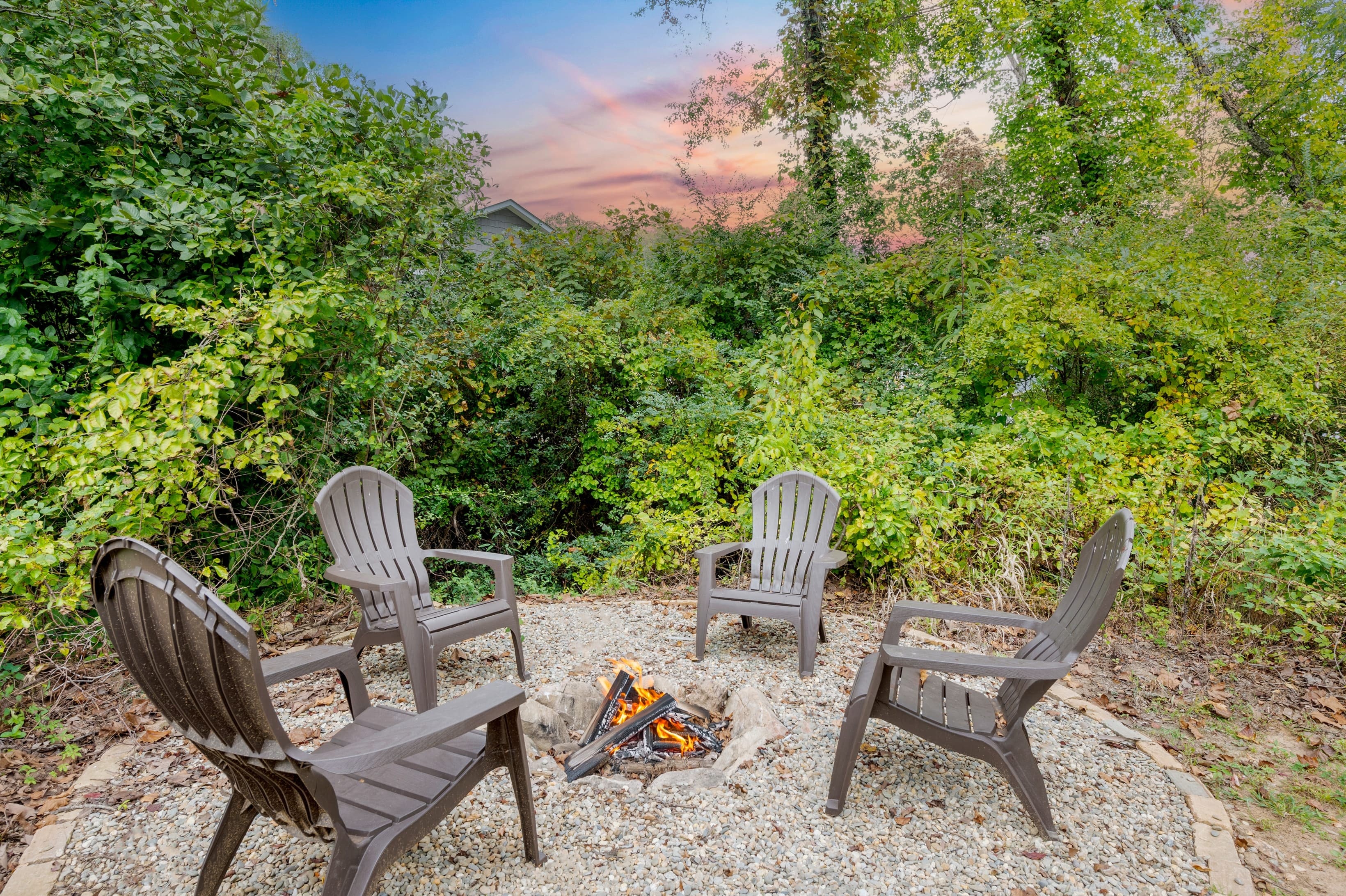 Gather around the firepit for evenings under the stars.