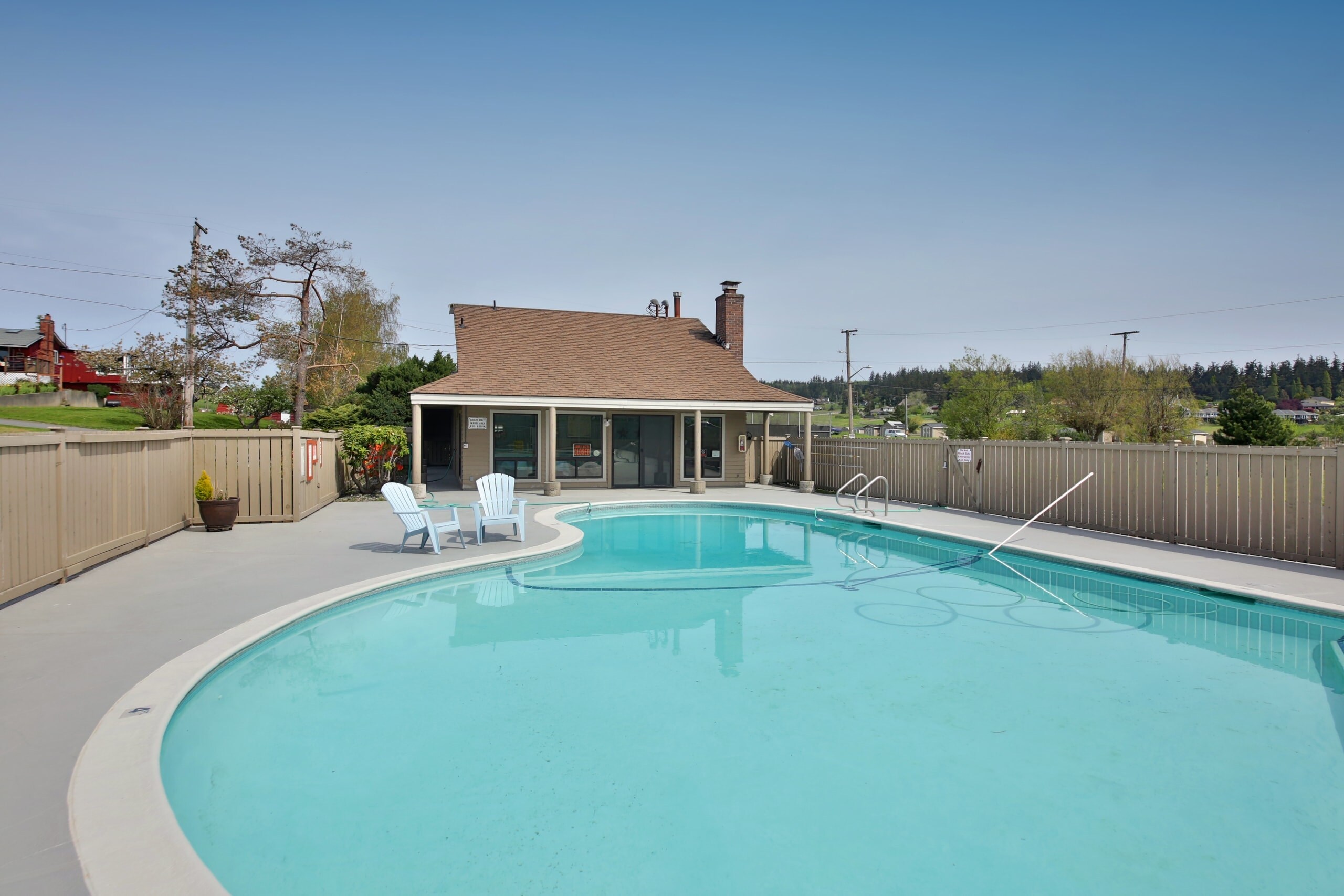 Heated pool open between Memorial Day and Labor Day, adding a splash of seasonal joy.