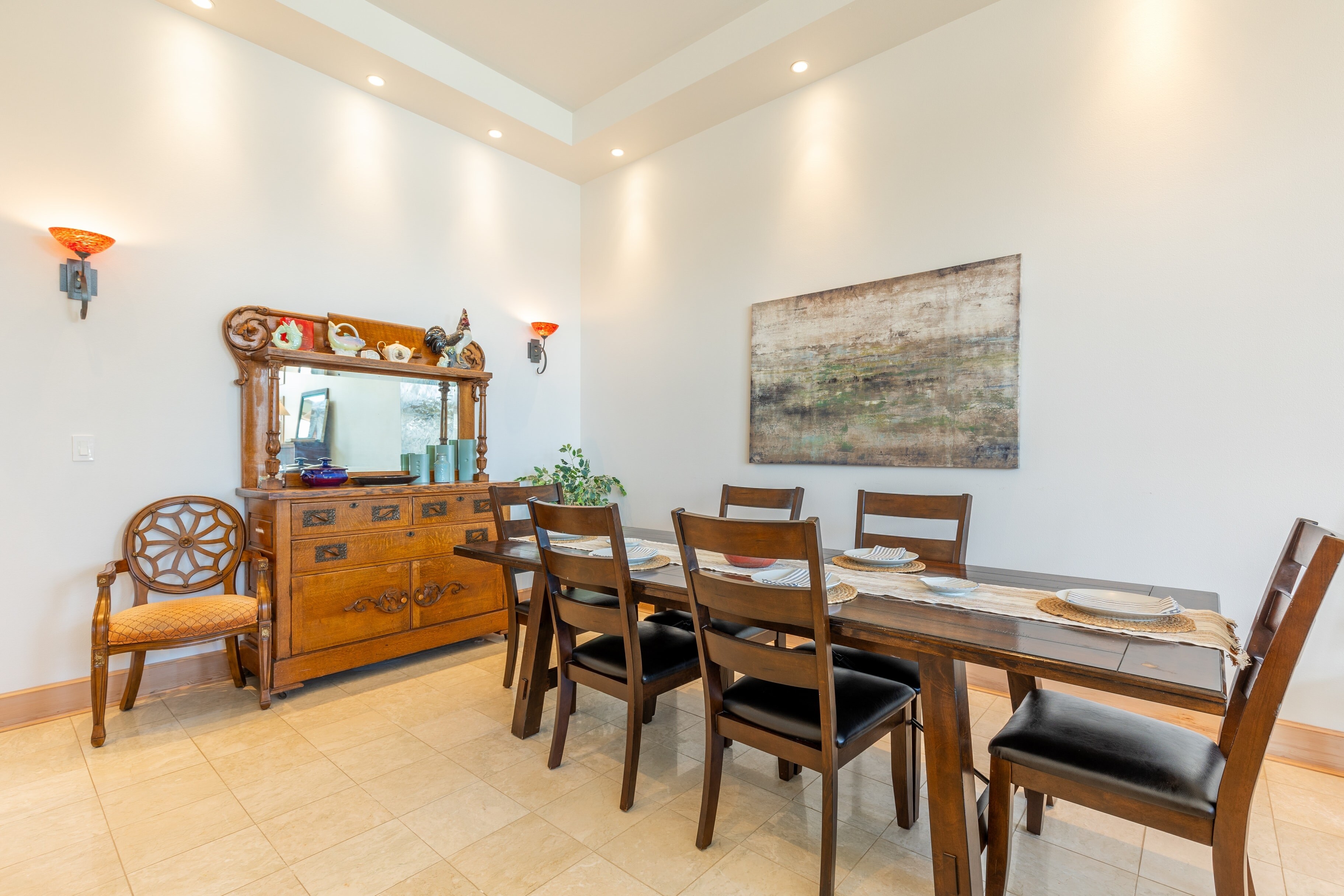 Gather and dine in style in this welcoming dining area.