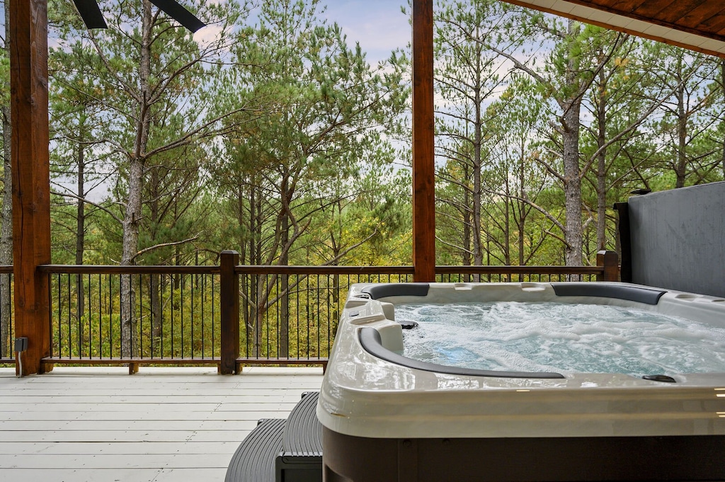 Hot tub on top deck
