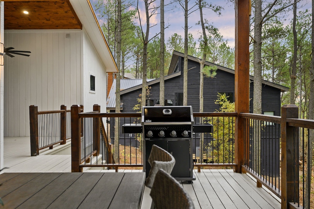 Grill with propane hardwired