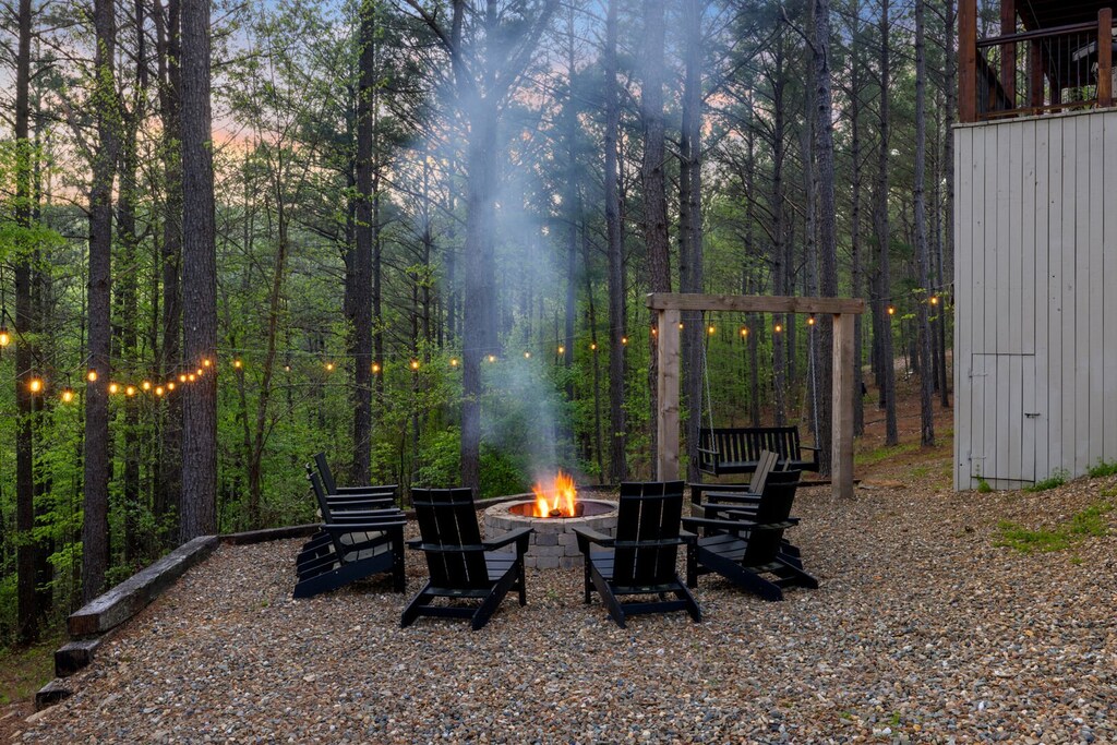Fire pit with firewood provided