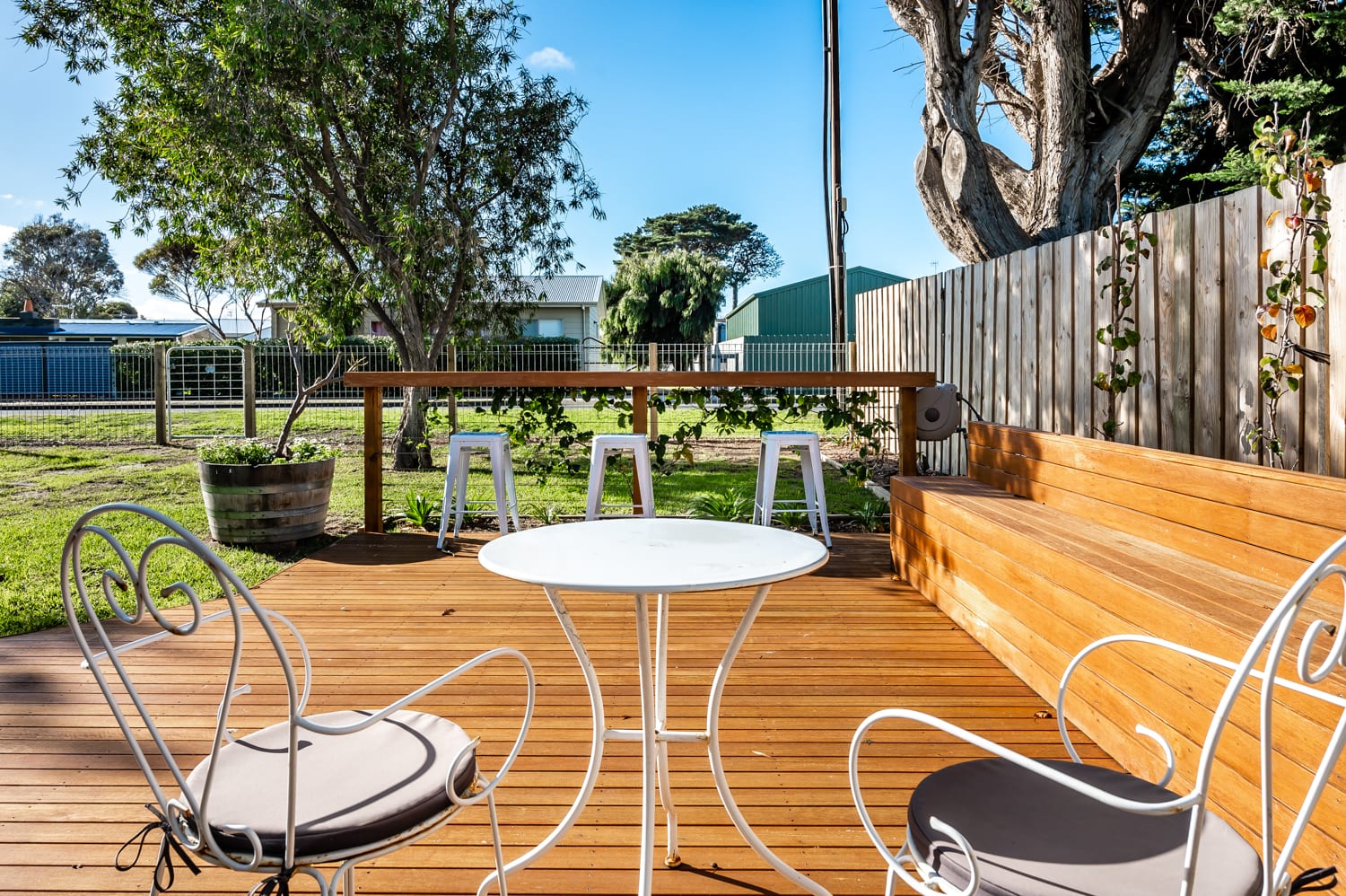 Enjoy a morning coffee in the sun on the front deck