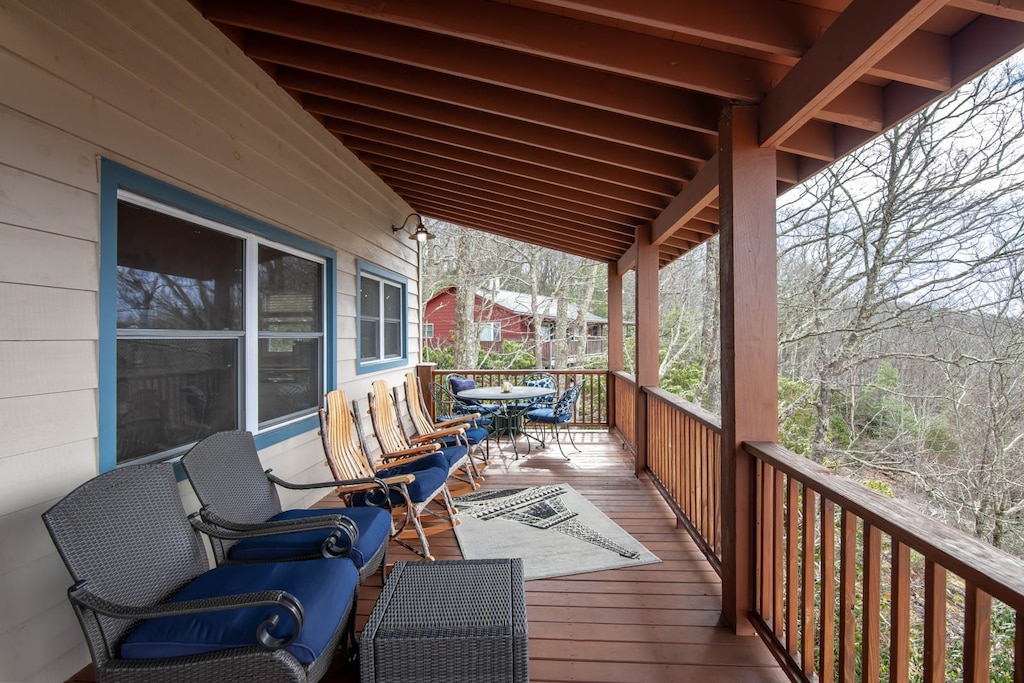 Outdoor Lounge Furniture on the Covered Rear Deck