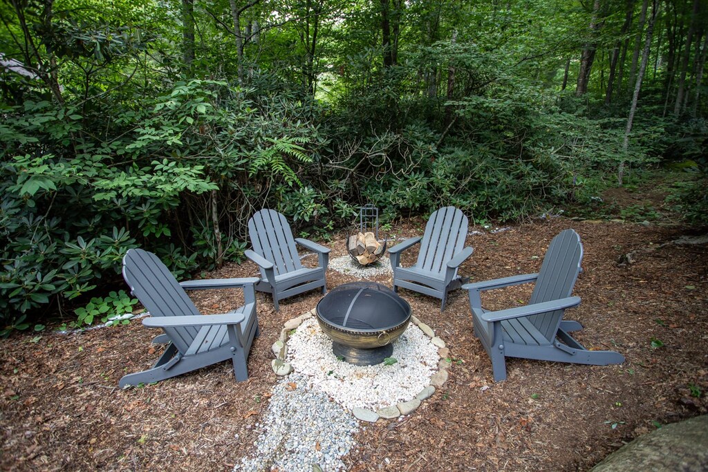 Fire Pit with Adirondack Chairs