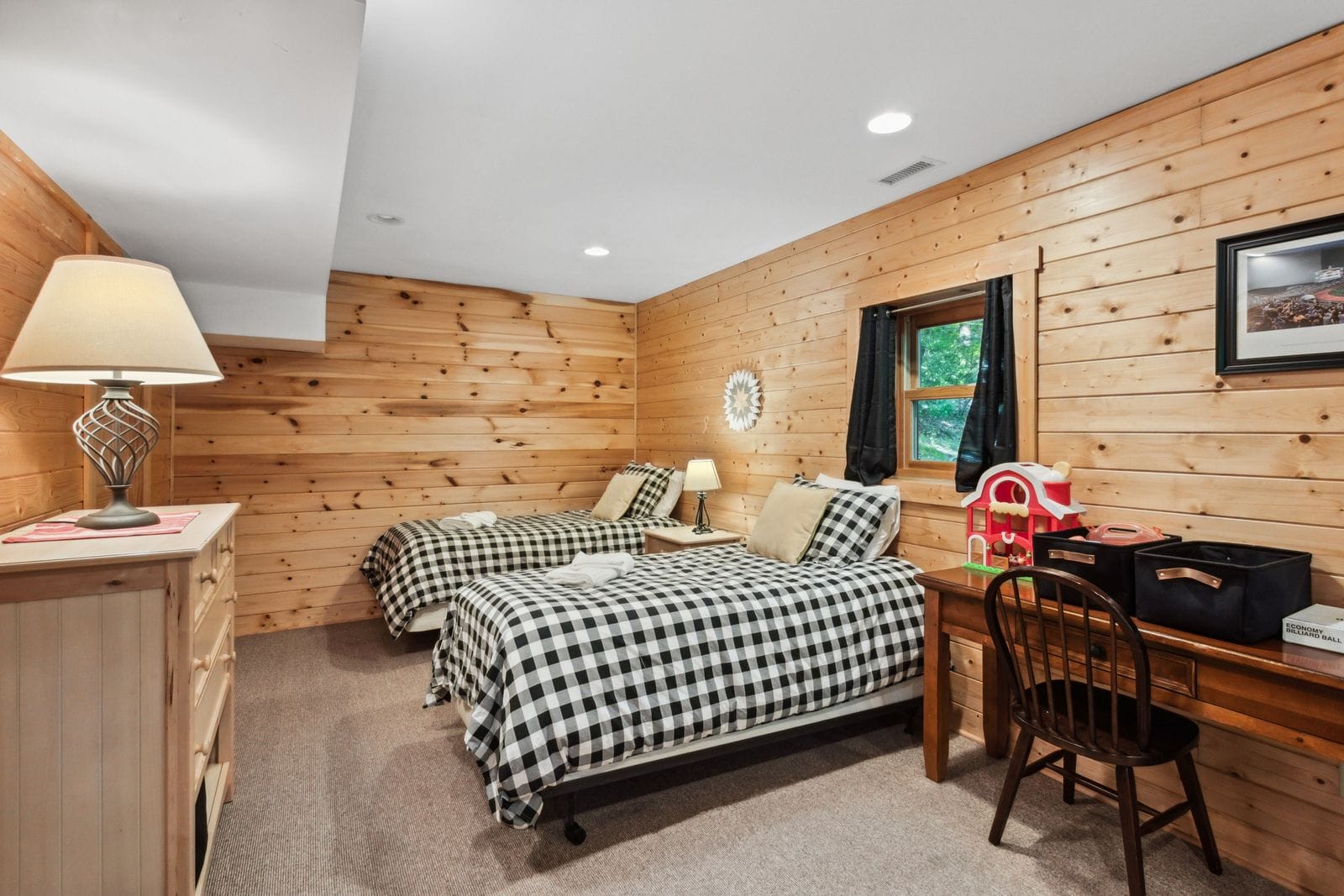 Lower Level Twin Sleeping Area in the Family Room