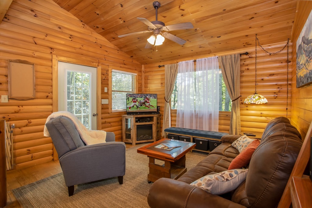 Living Room with Leather Couch