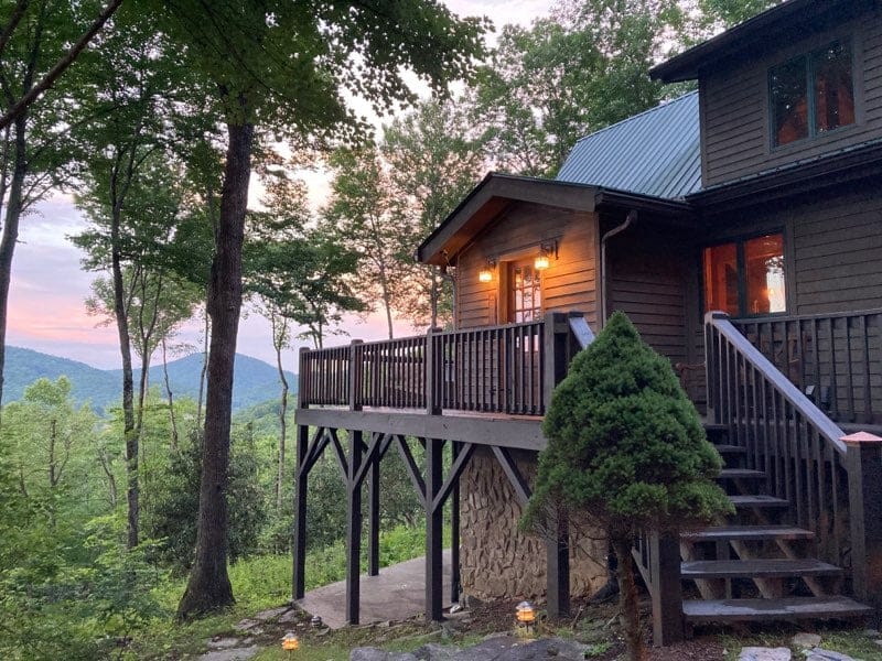 Side Exterior of Bald Mtn Lodge in Late Afternoon Sunlight