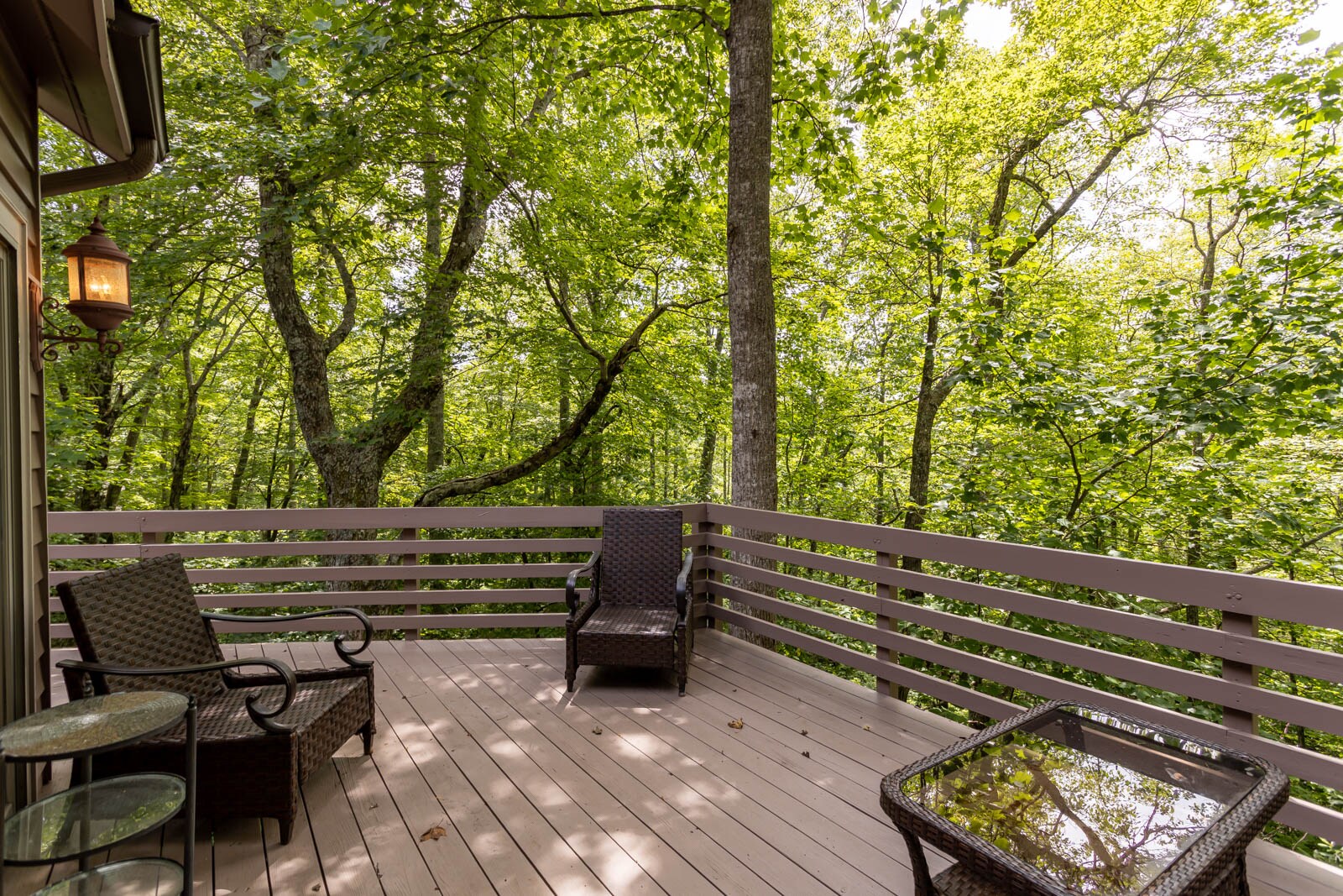 Spacious Deck with Wooded Scenery