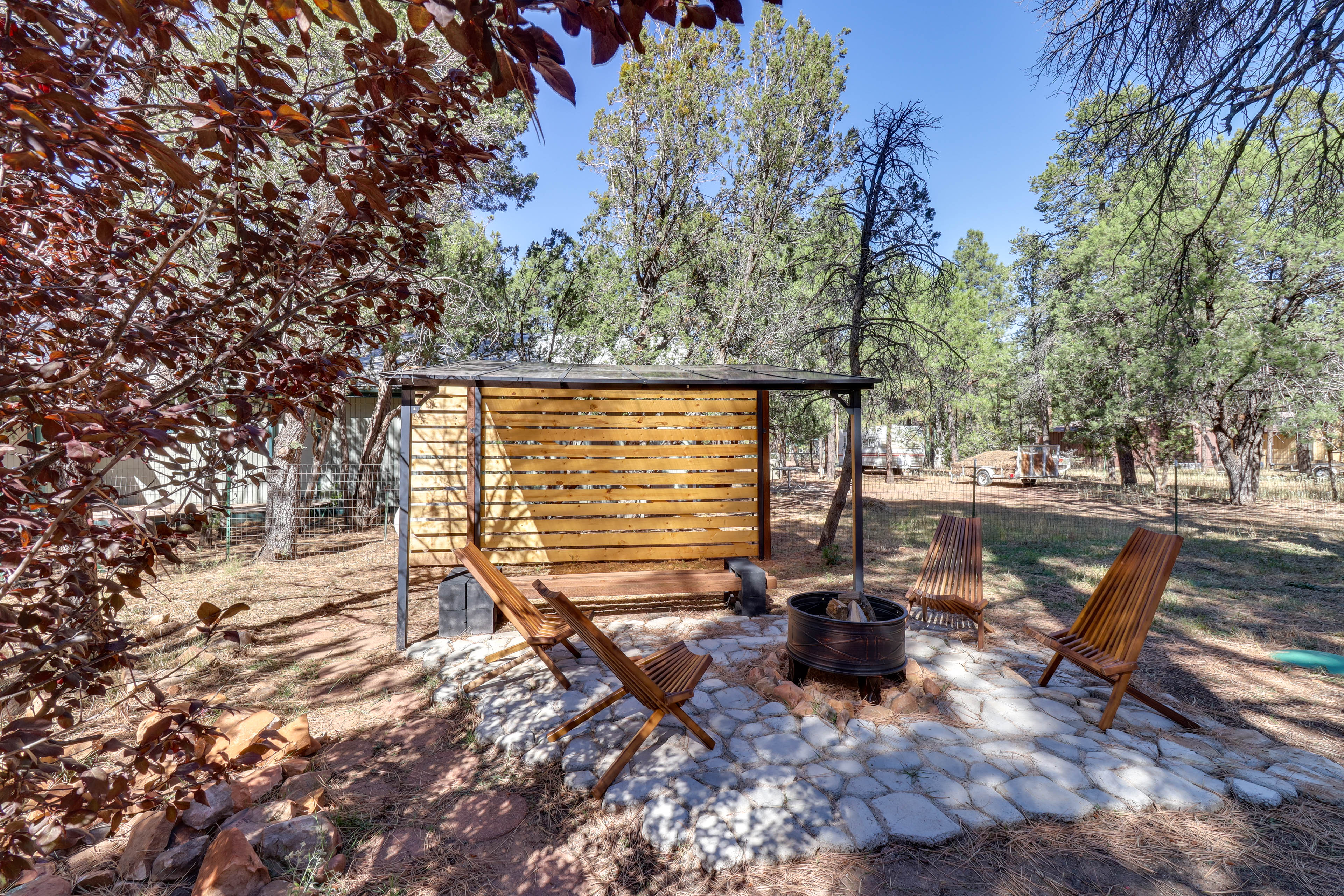 Property Image 2 - Rustic-Modern Overgaard Cabin w/ Decks & Fire Pit!