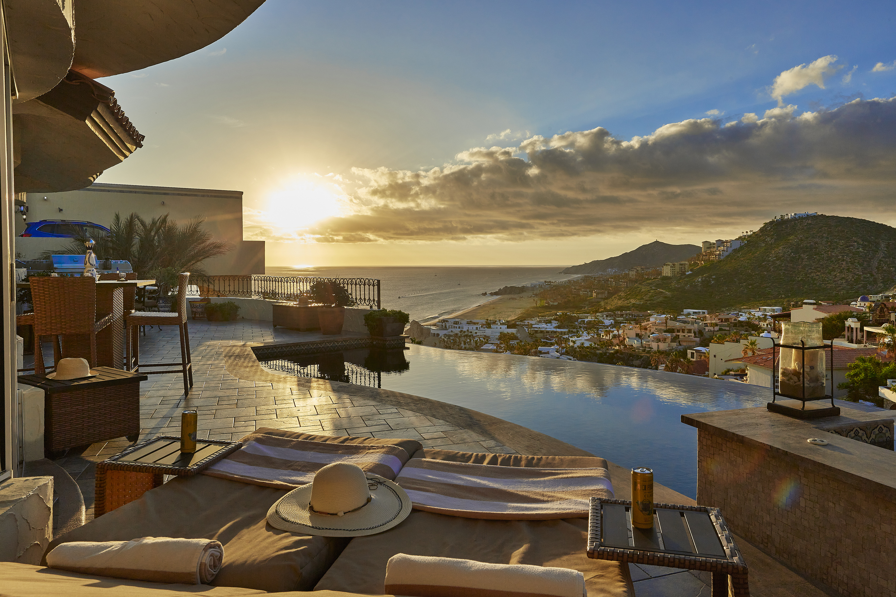 Poolside patio with gorgeous ocean views