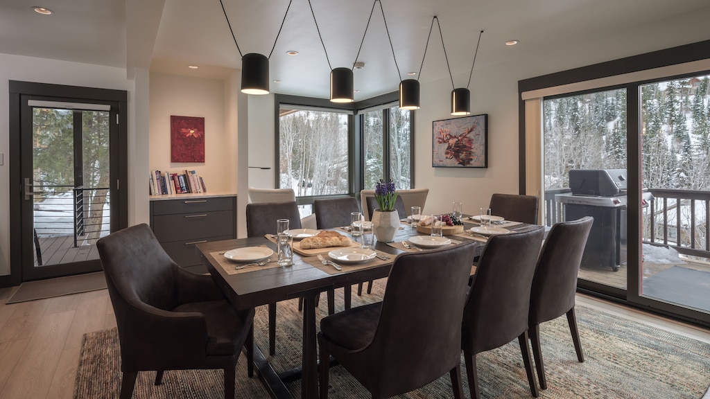 Spacious Dining Area, Main Level - With views, dining table can be expanded to accommodate 12 guests