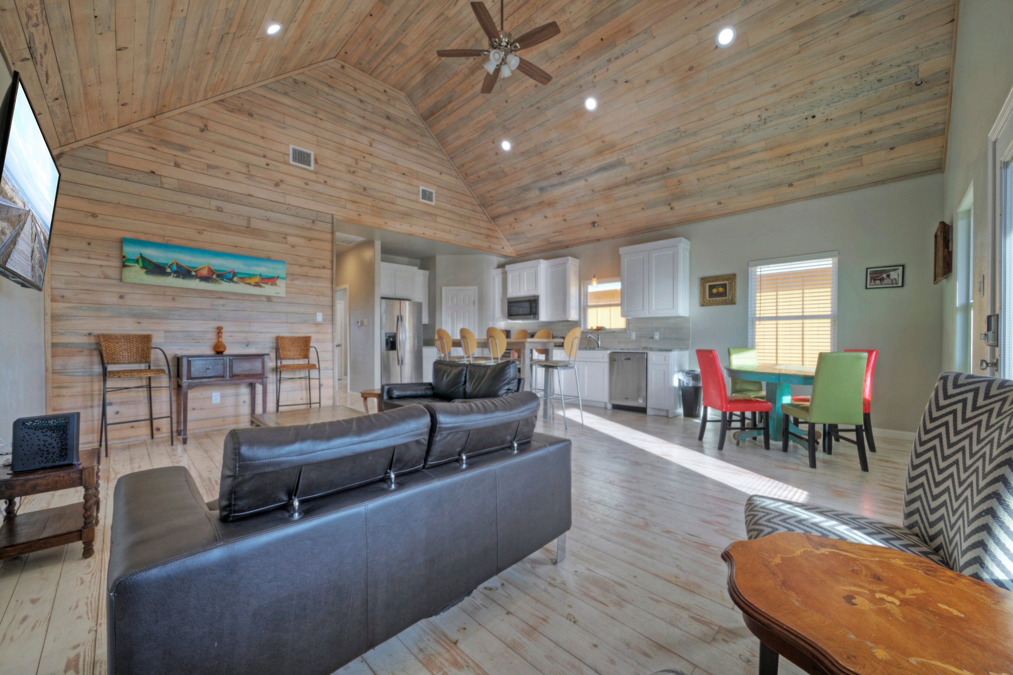 Gather with your guests in the open floor plan.