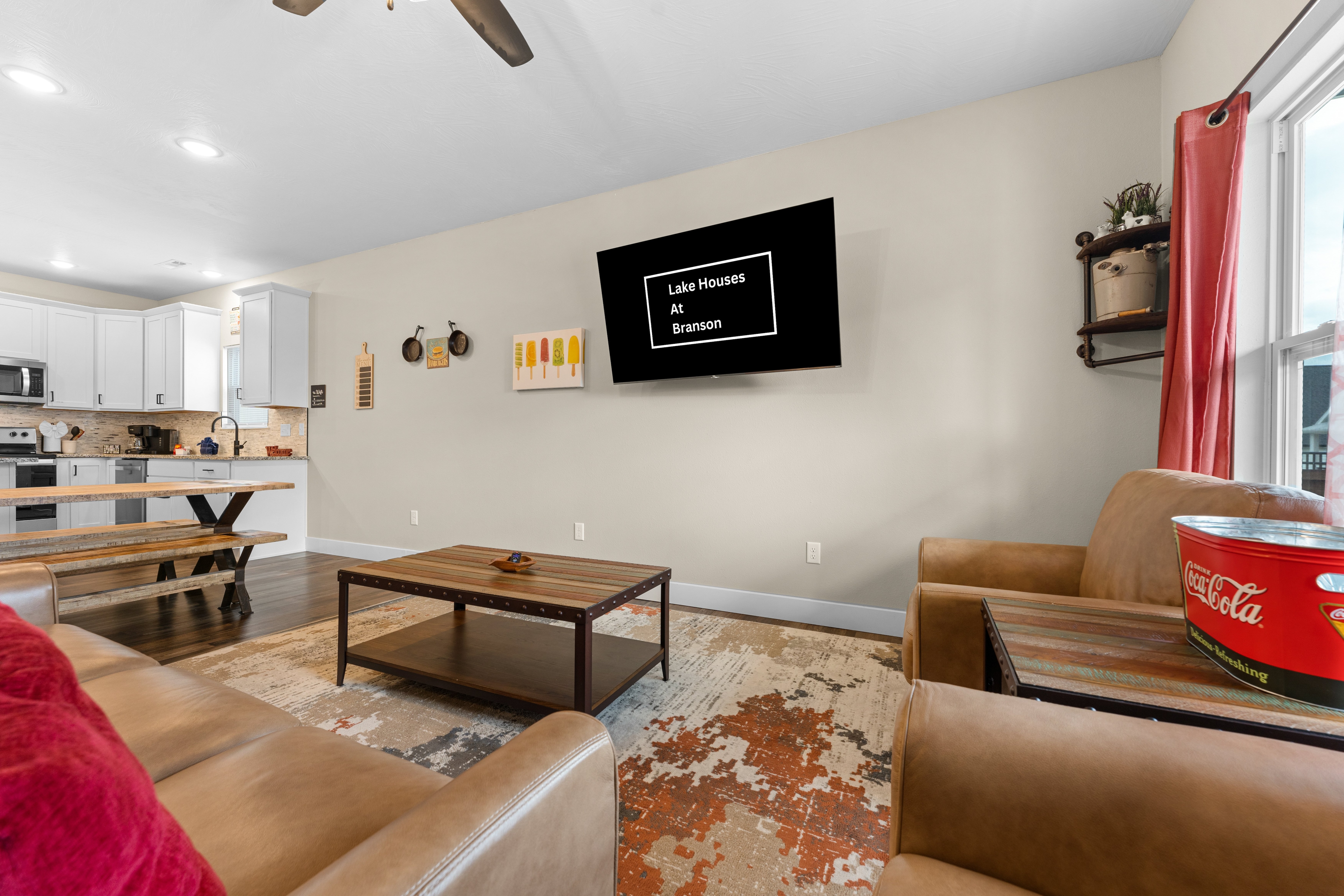 Open Great Room  with Smart TV