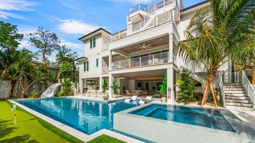 Rear Elevation - Siesta Sun Sets - Water Slide - Resort Style Pool - Multi-Sport Court - Mini Golf