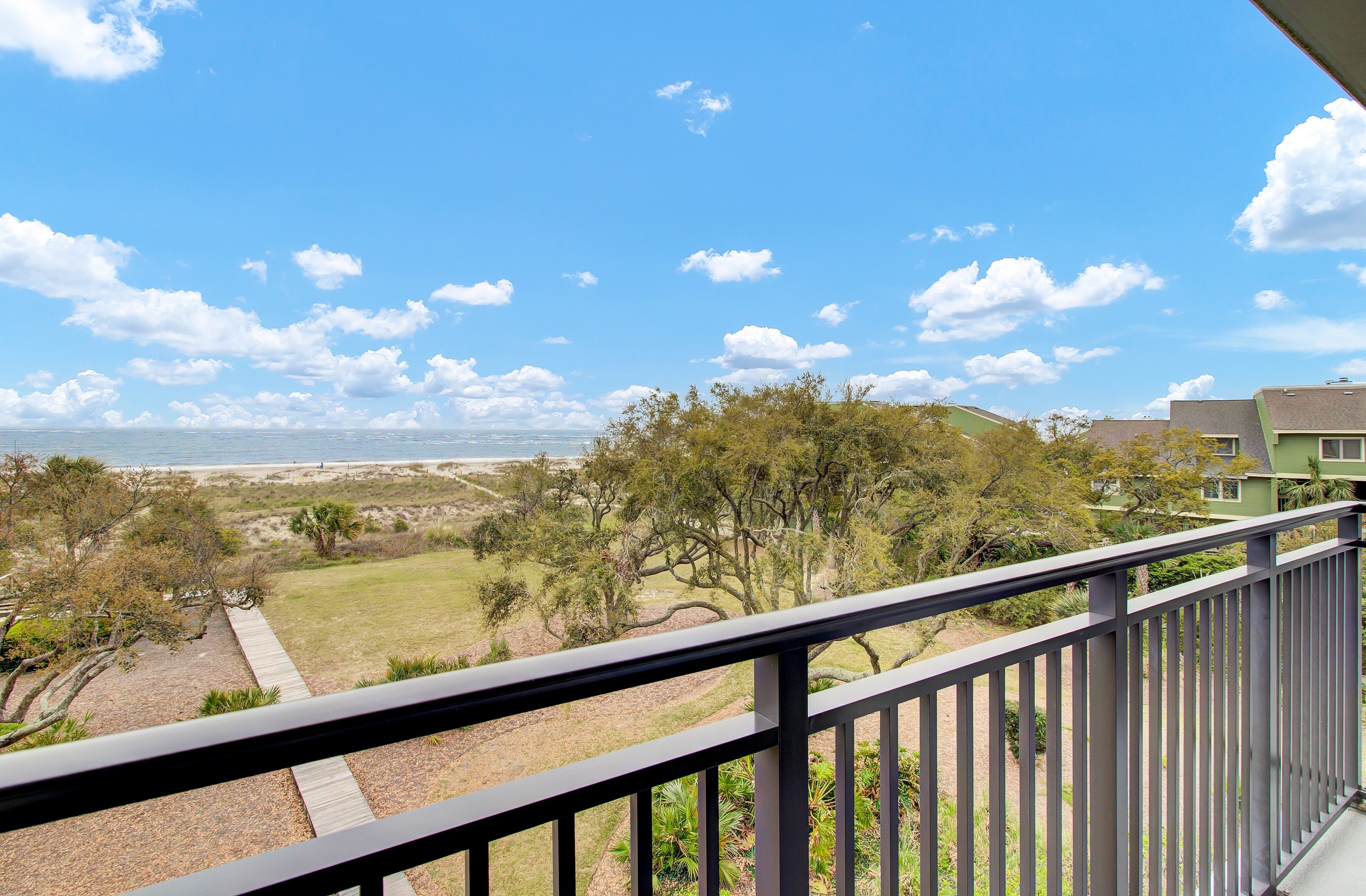 A stunning private balcony view of the ocean.