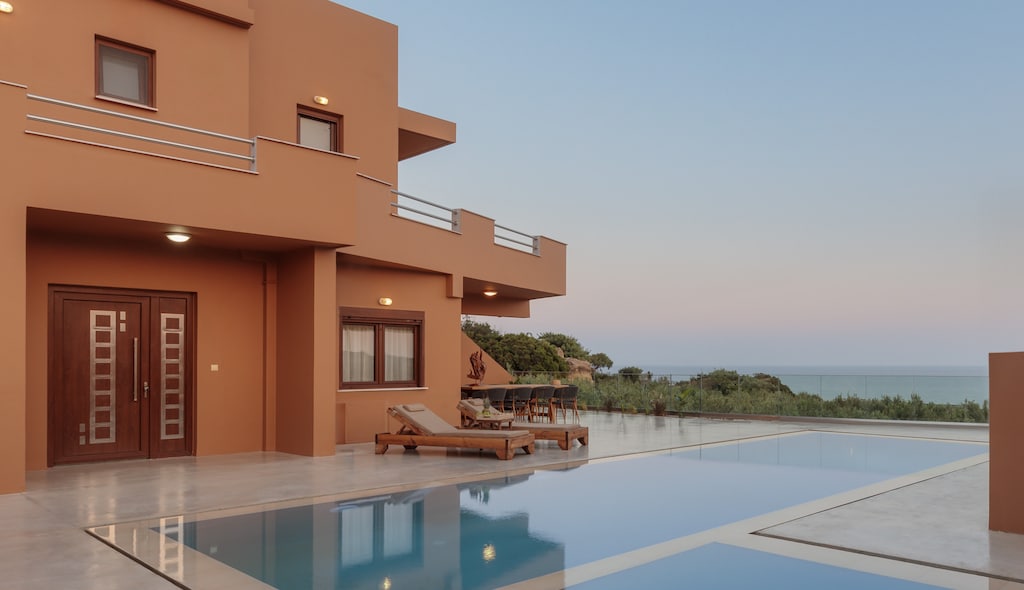 The villa is surrounded by nature & features sea views