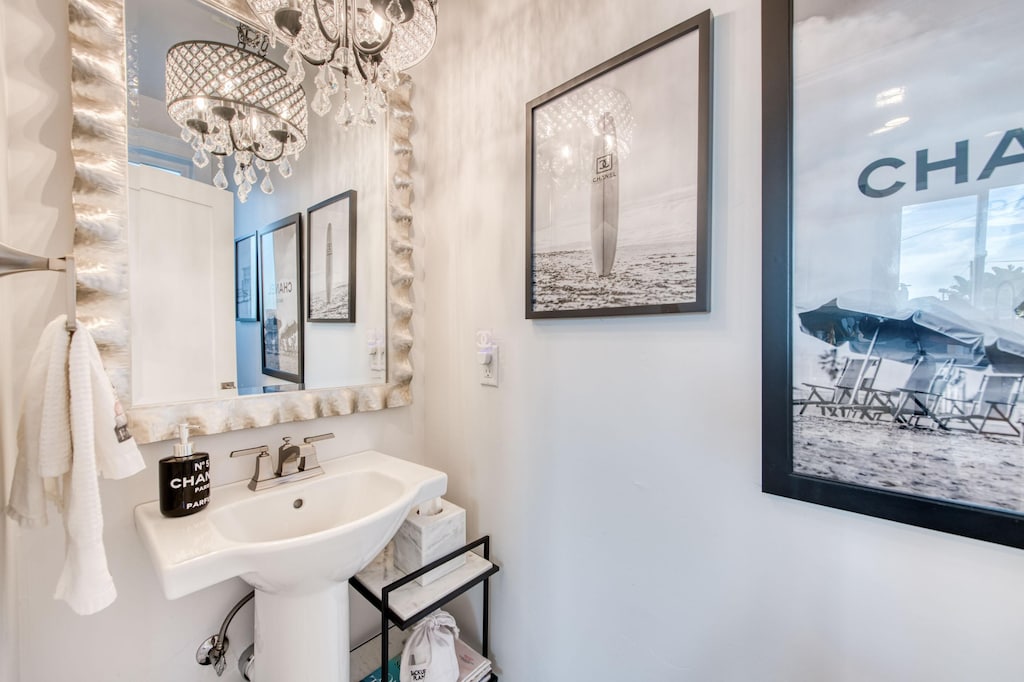 Chanel inspired half bath.