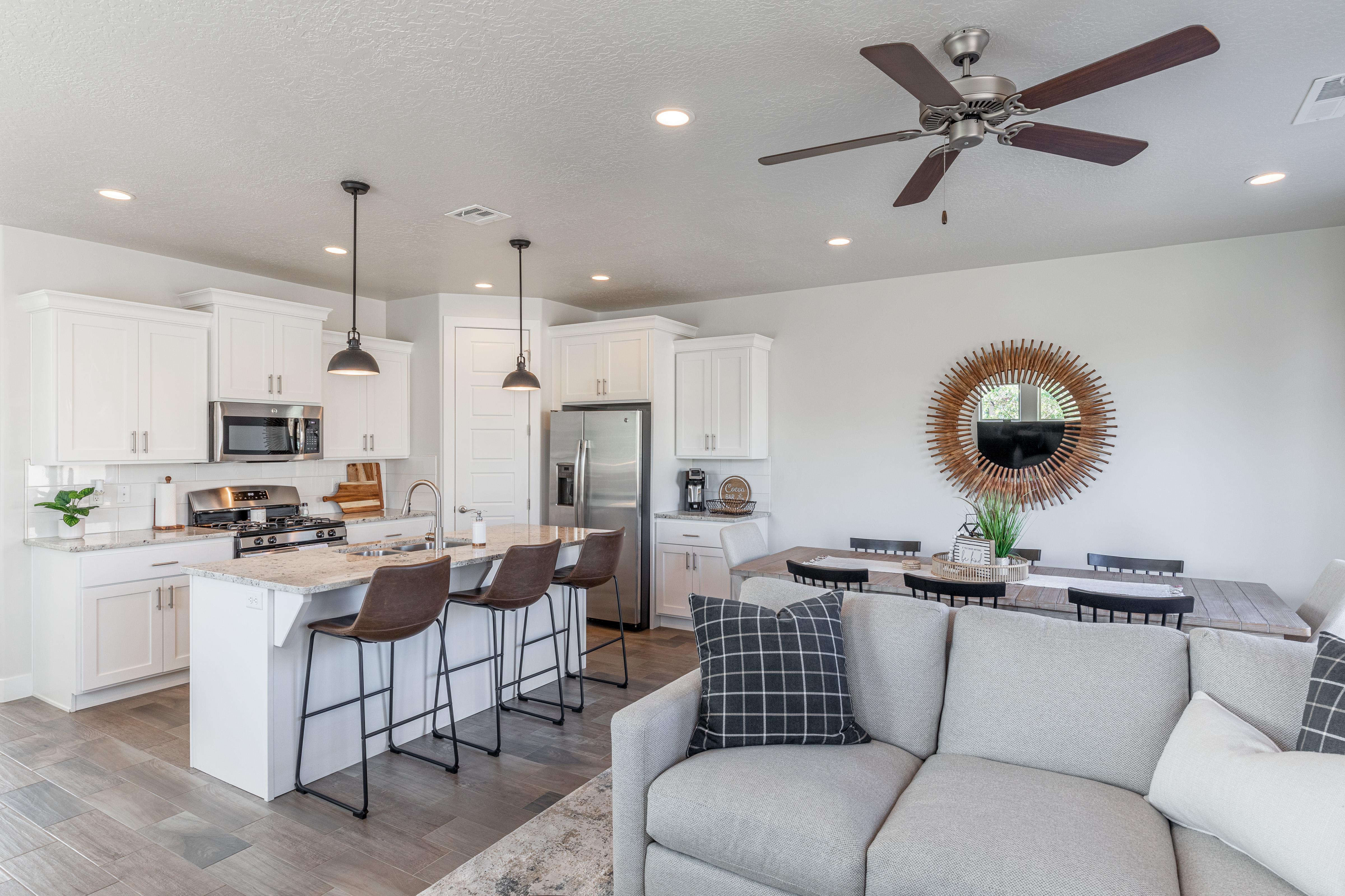 The Kitchen Island comfortably seats 3 adults and creates a great space for serving and preparing meals. 