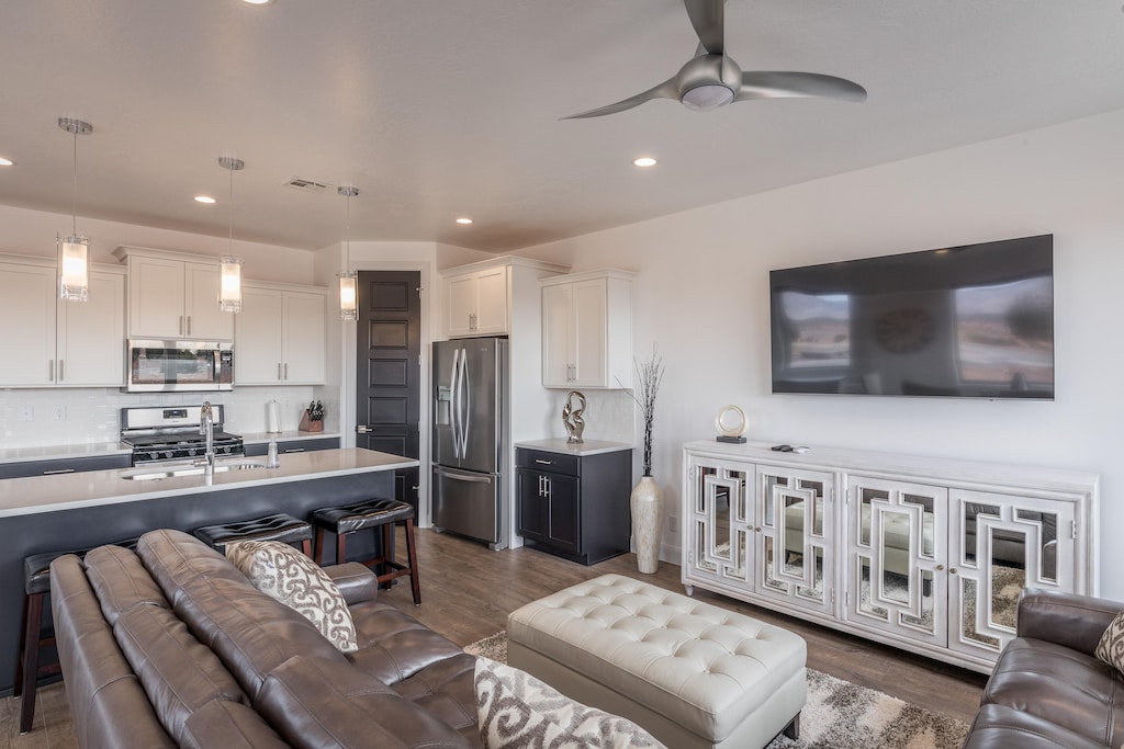 Watch your favorite show and relax in the Living Room after a long day of adventures.