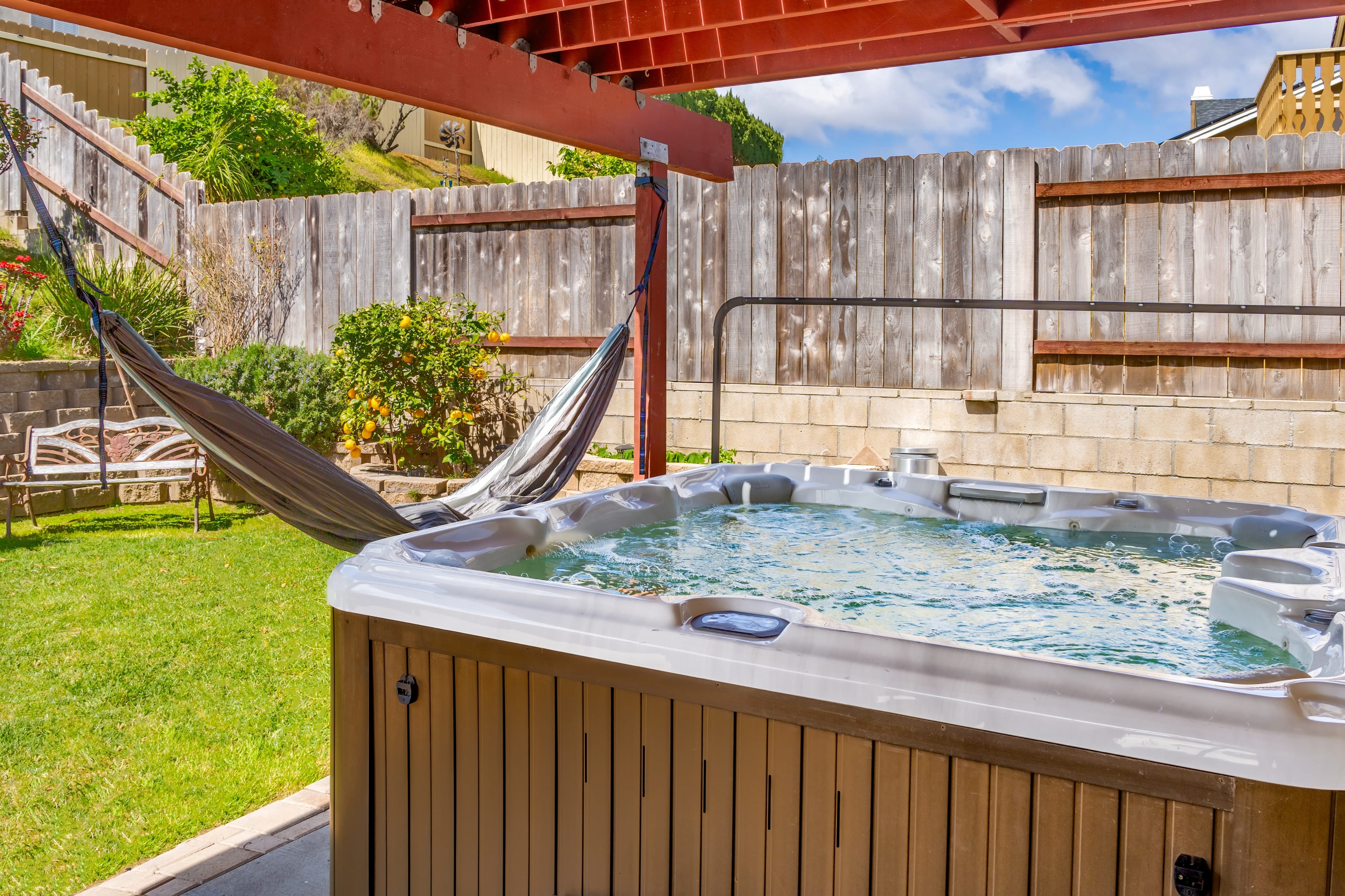 Hot tub on the patio.