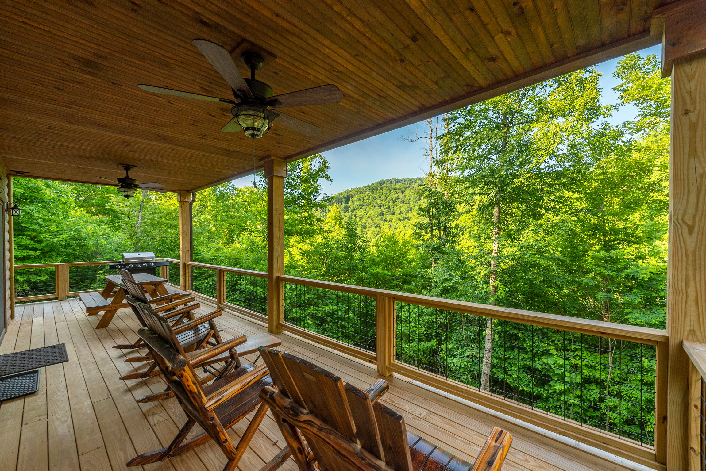 Enjoy your morning coffee with mountain views on the back deck!