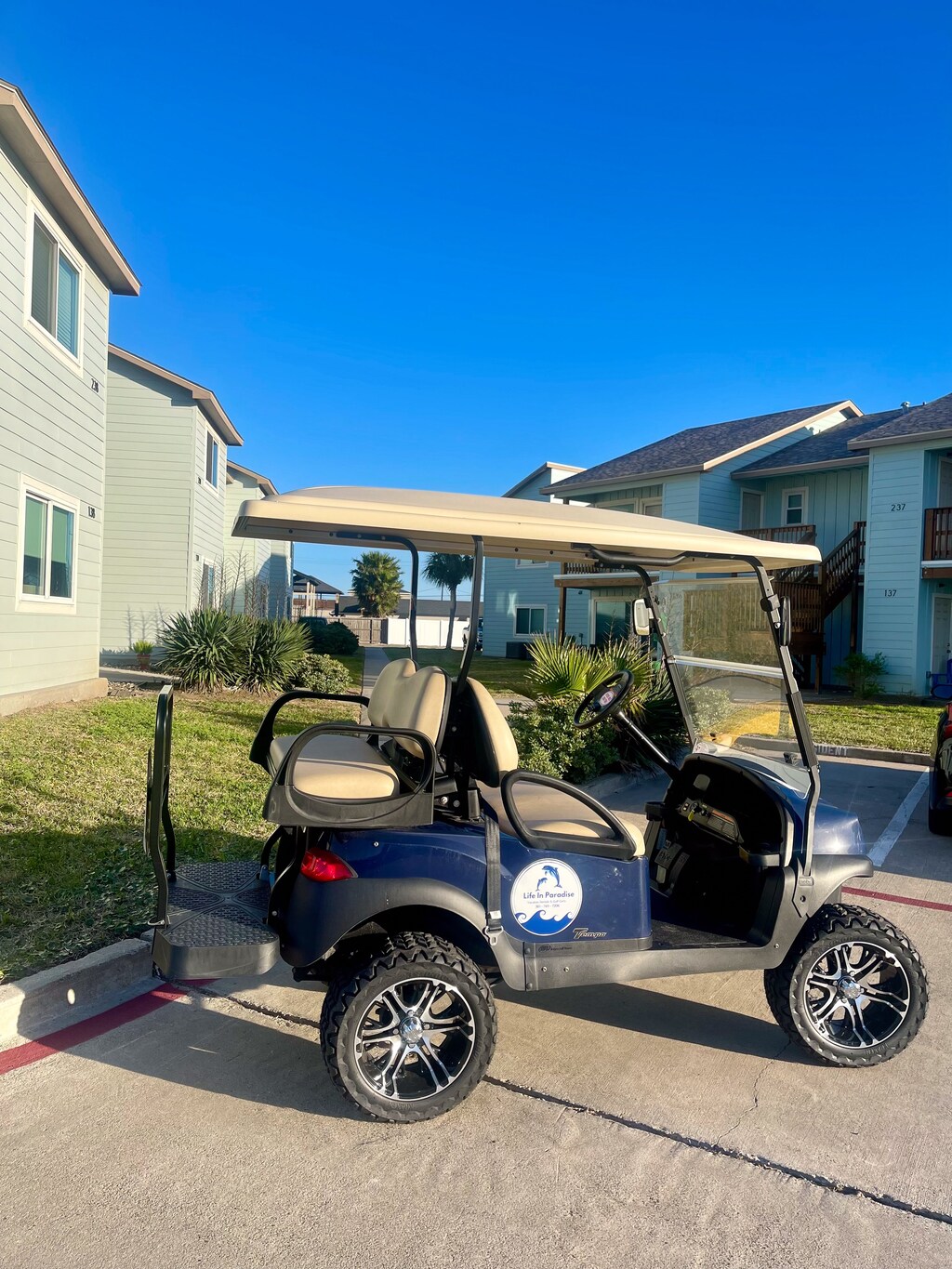 4-Seater Golf Cart Included (Short Term Rentals Only)
Value of $150 per day!