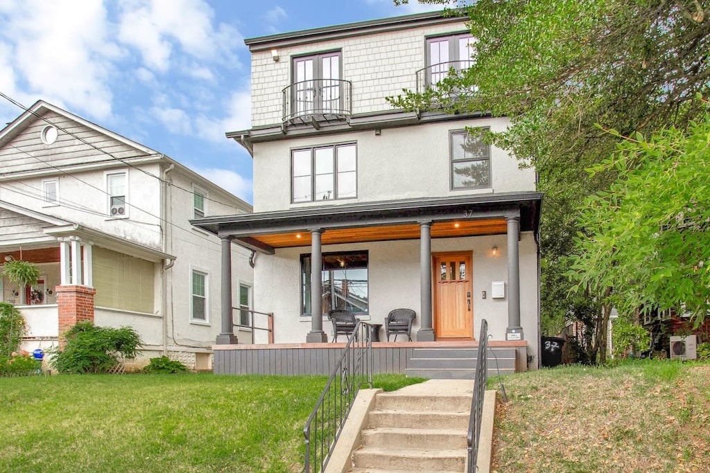 Beautiful 3 story house with cute porch in cozy Murray Hill! 