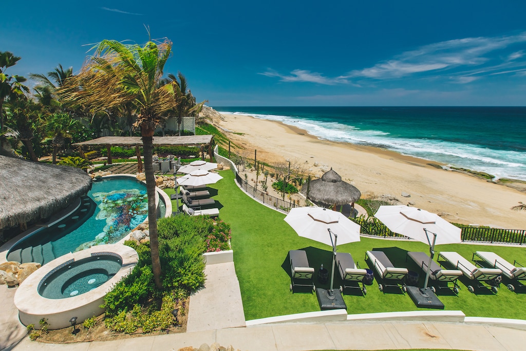 Patio with pool and beachfront