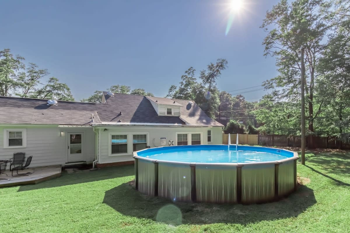 Backyard pool, shared with the cottage guests