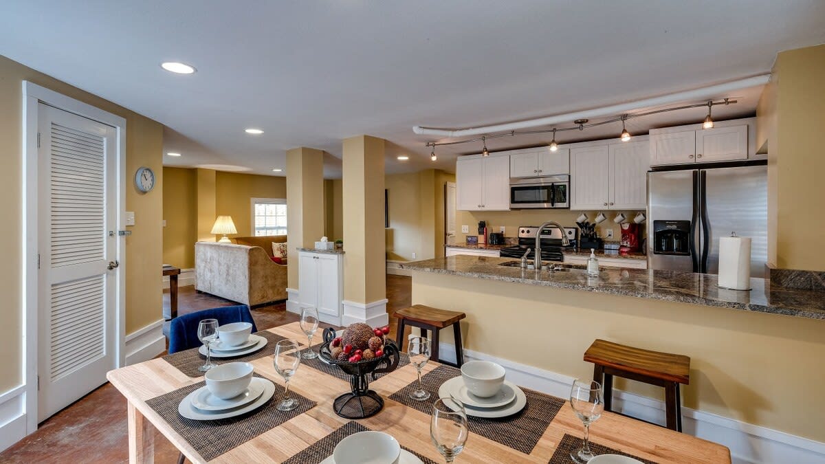 Share meals with your family in the open concept kitchen