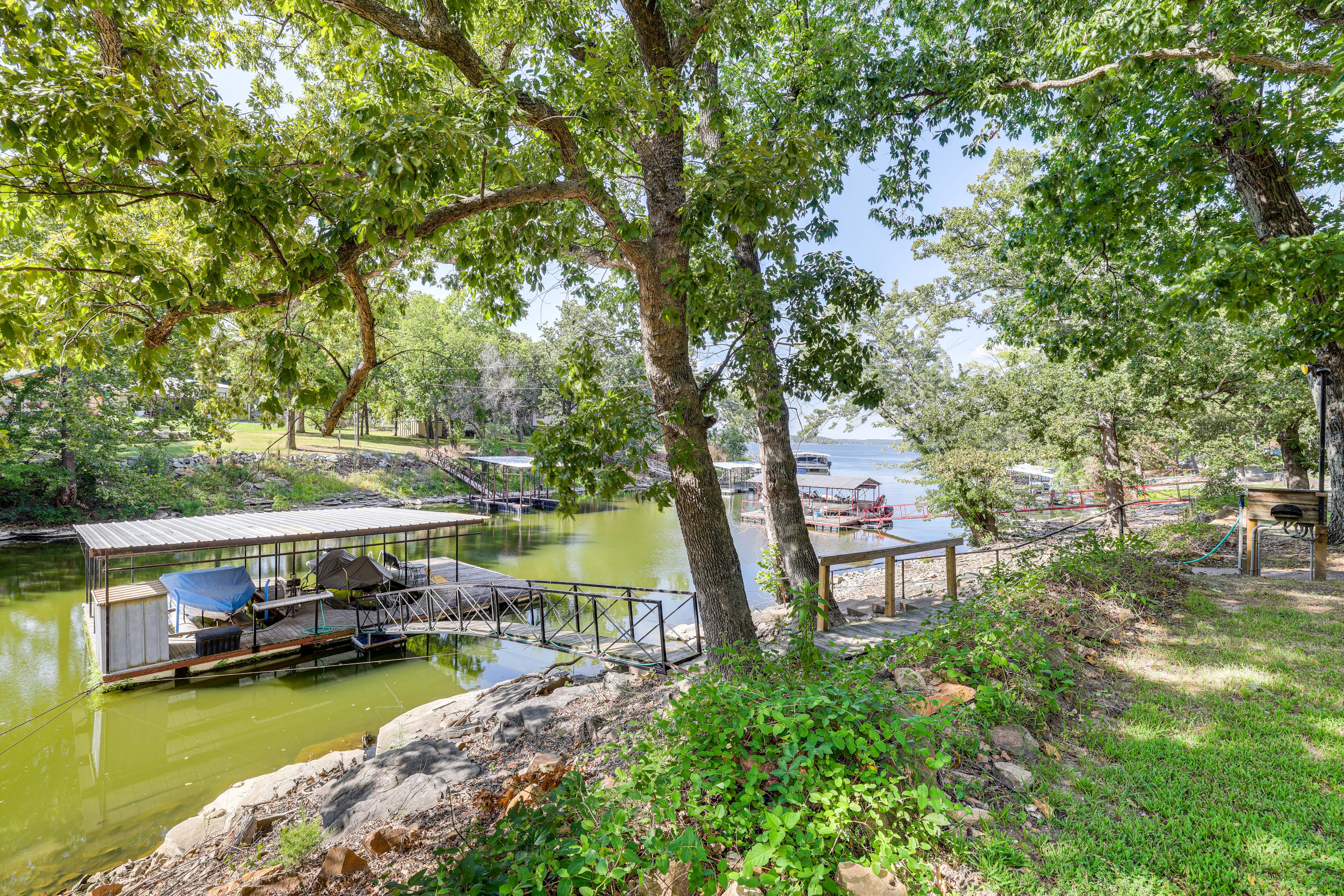 Property Image 2 - Grove Lakefront Cabin w/ Water & Dock Access!