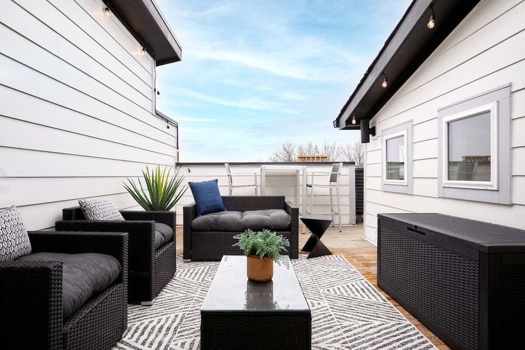 Marvel at breathtaking cityscapes from our rooftop deck!