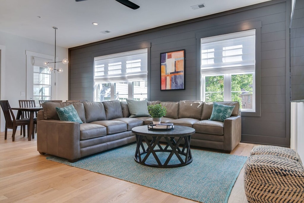 Our large sofa has room for your whole group to unwind after a day of exploring!