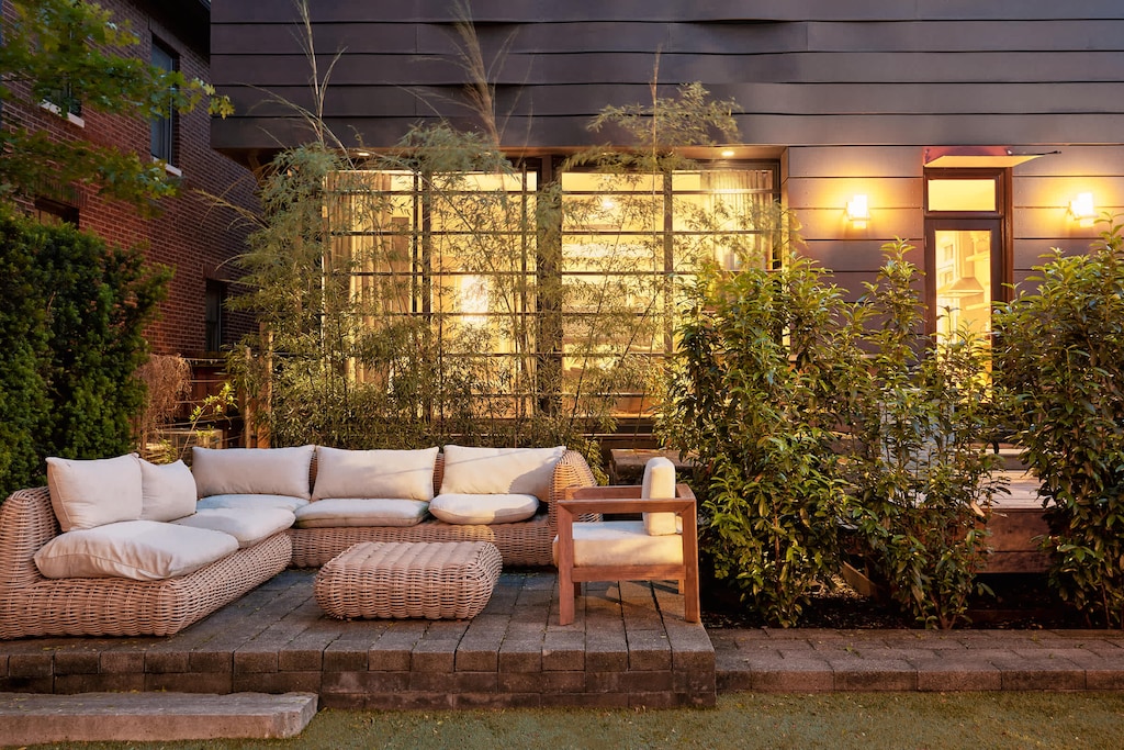 Kick off your stay in this inviting backyard, plush seating, al fresco dining, and total privacy in your fenced outdoor patio.