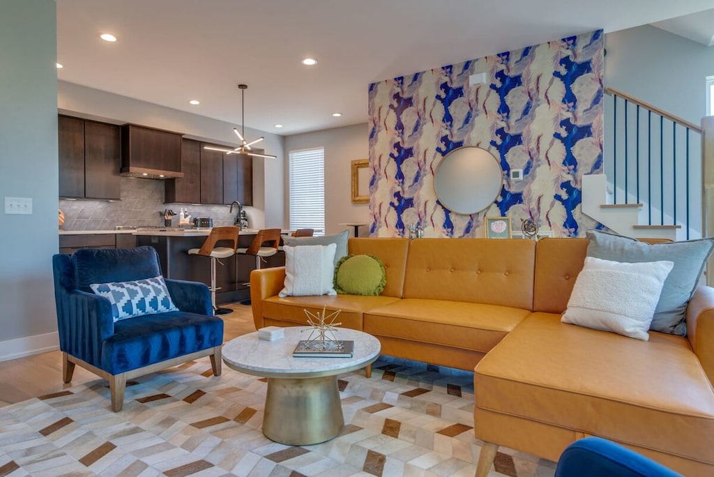 Enjoy the seamless connection between our kitchen and living space.