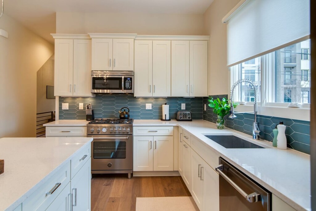 Each kitchen is outfitted with a full array of essentials for all your cooking desires!