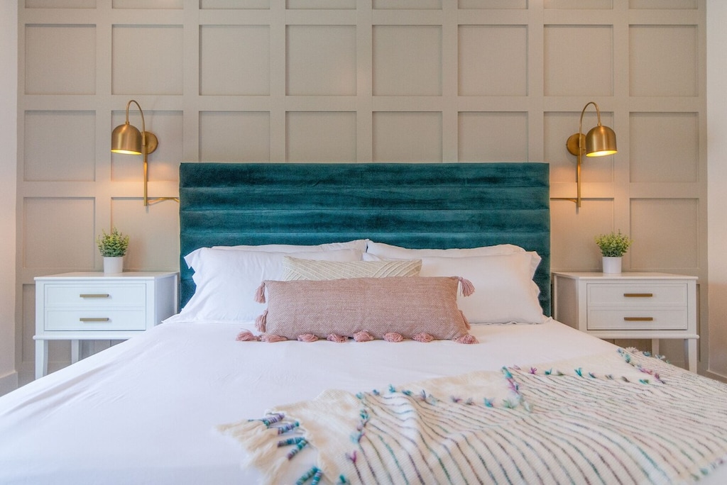 Primary suite luxuriously decorated and complete with memory foam mattress.