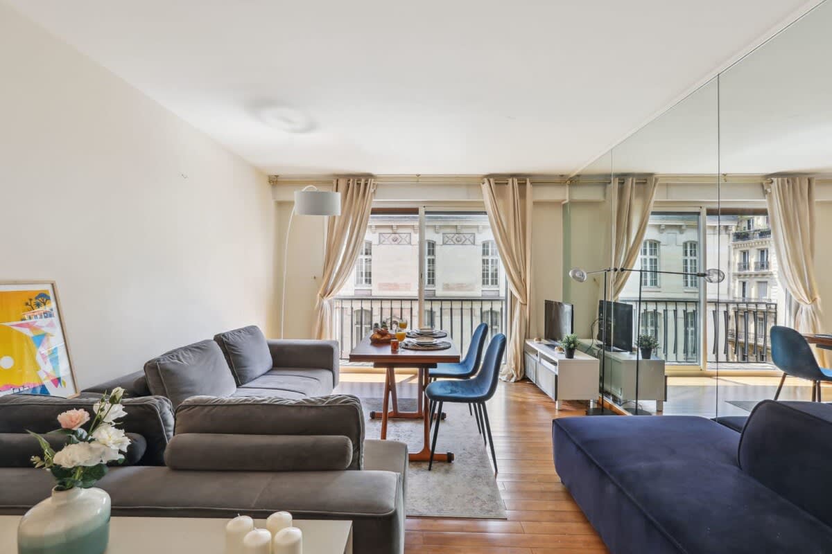 The open-plan living and dining area