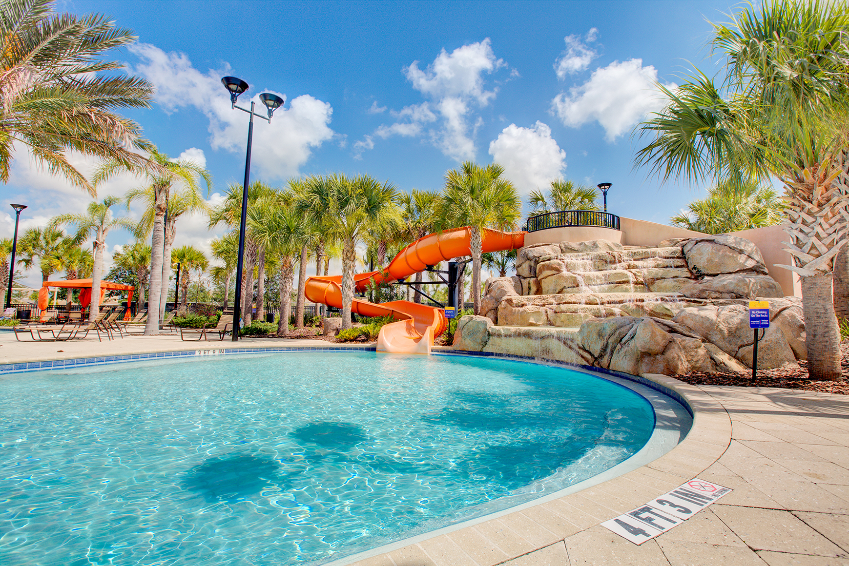 Resort pool - free access to the exciting part of the resort. Swim and slide and even sun bathe