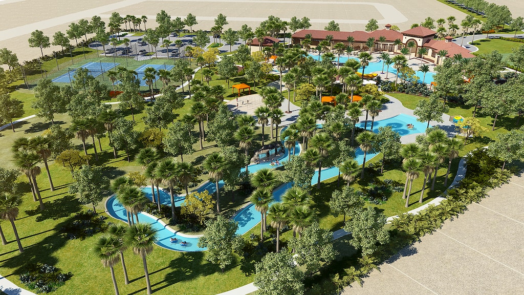 Enjoy stunning aerial views showcasing our resort amenities, all yours to explore and enjoy freely.